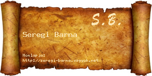 Seregi Barna névjegykártya